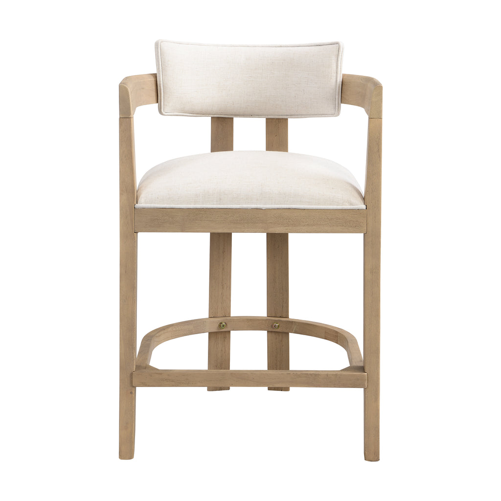 Set of 2 Upholstered Counter Stools — [variant:N872P375625A] Beige,Natural Ash image 7
