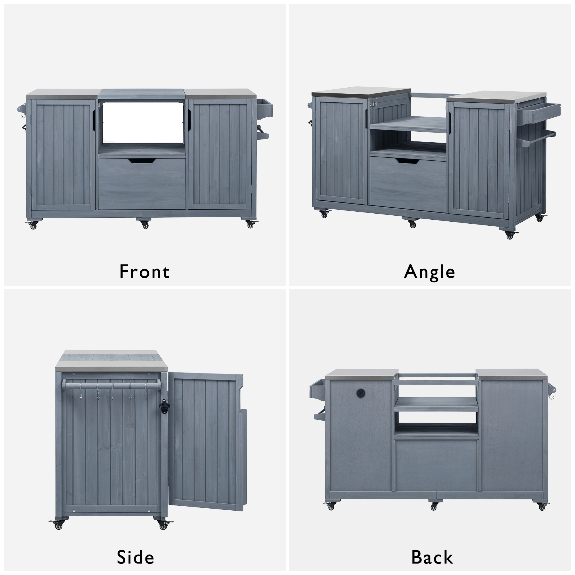 [variant:N853P386132G] Outdoor Grill Cart for 21–22-Inch Kamado Grills – Gray and Blue, 66.5-Inch image 34