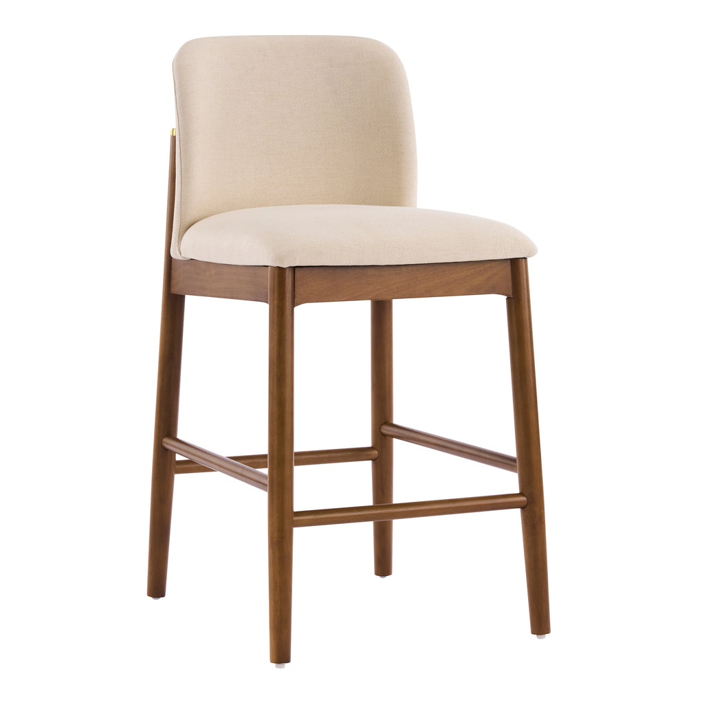 Upholstered Walnut Counter Stools – Sets of 2 or 4 — [variant:N897P439494W-S4] Beige,Walnut – N897P439494W-S4 image 6