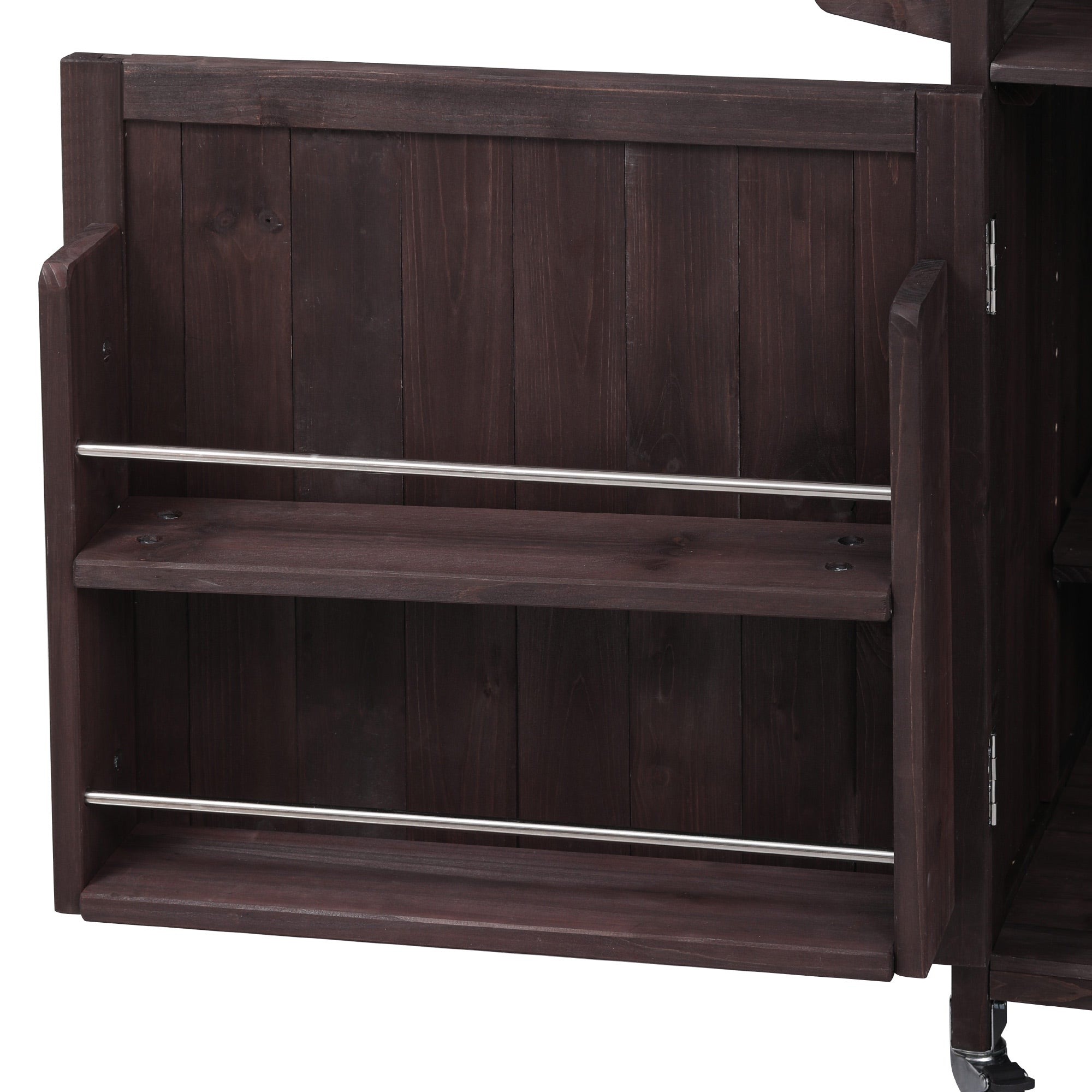 [variant:N853P386135Z] Outdoor Grill Cart with Raised Shelf – Dark Brown, 53.3-Inch image 31