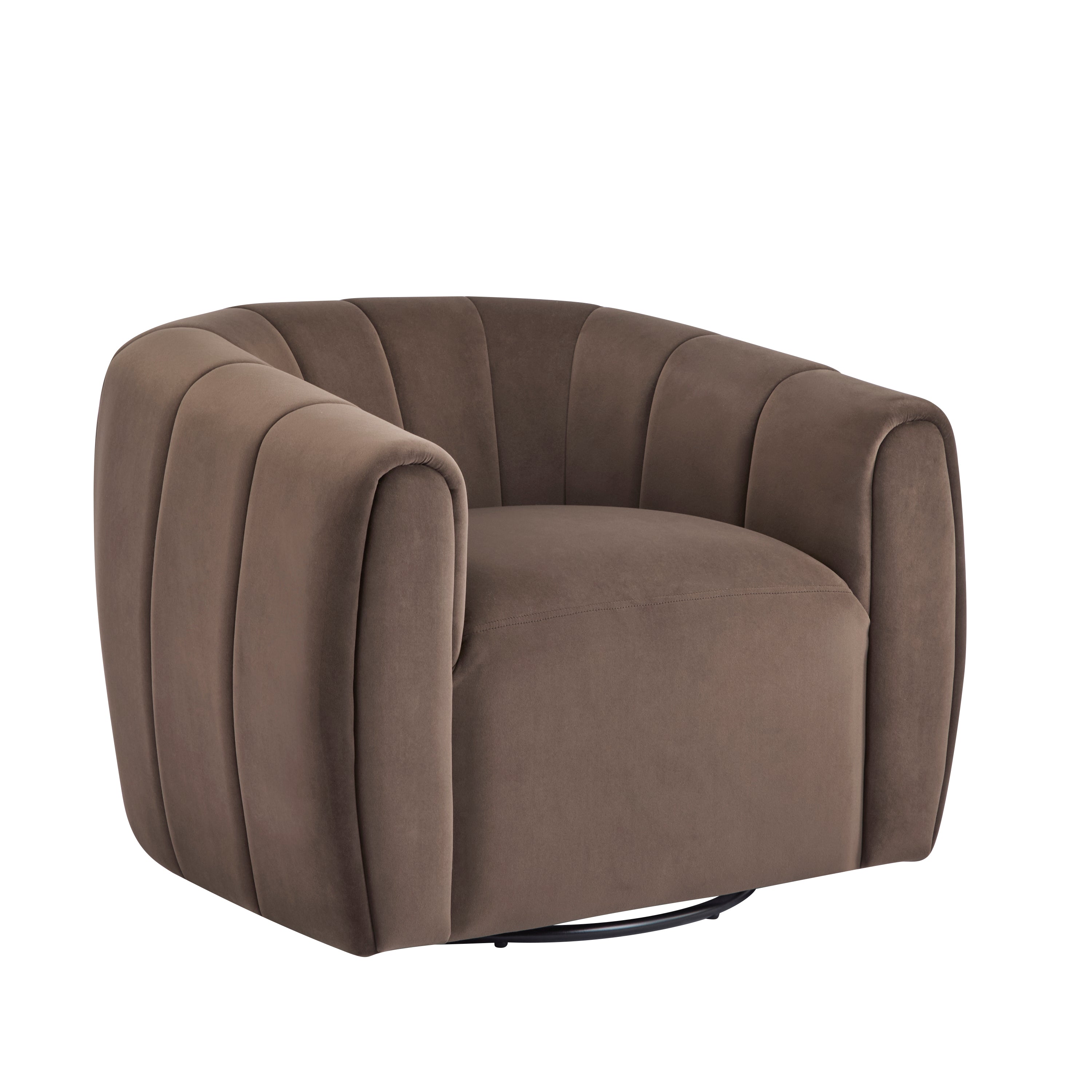 [variant:N898P443732D] Velvet Swivel Armchair image 3