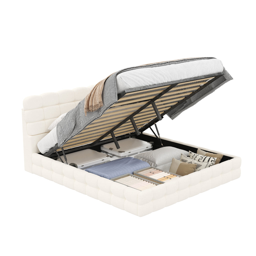 [variant:HS451572AAK] Queen Hydraulic Lift Storage Bed – Cream White image 19