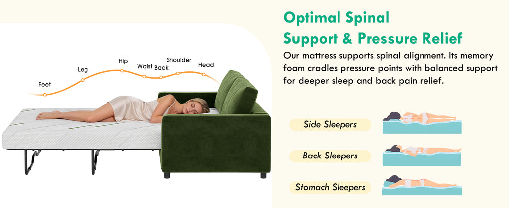 [variant:W3686P477347] Queen Memory Foam Sofa Bed Mattress – 3-Inch, White image 14
