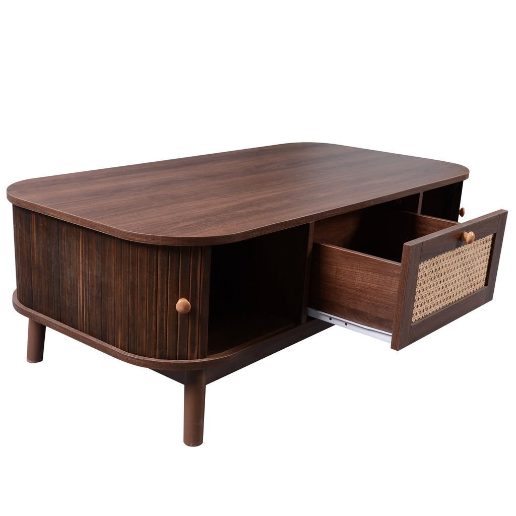 [variant:N875P360725N] Natural Rattan Coffee Table with Sliding Doors image 24