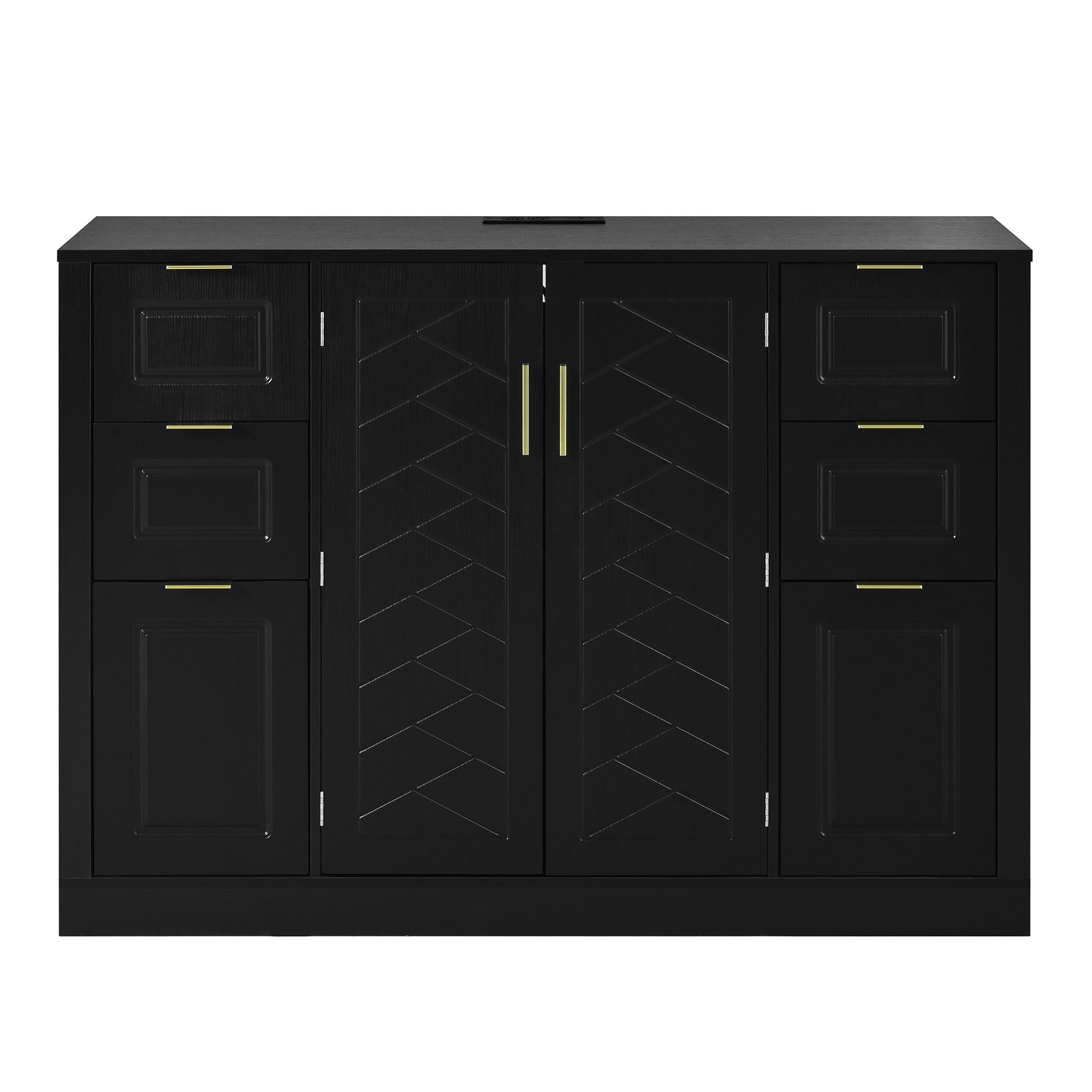 [variant:N889P443160B] Sideboard with 2 Doors, 6 Drawers & Power Outlet image 9