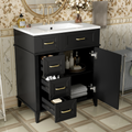 [variant:N848P470144B] Bathroom Vanity with Ceramic Sink and Storage – 30-Inch – Black image 1
