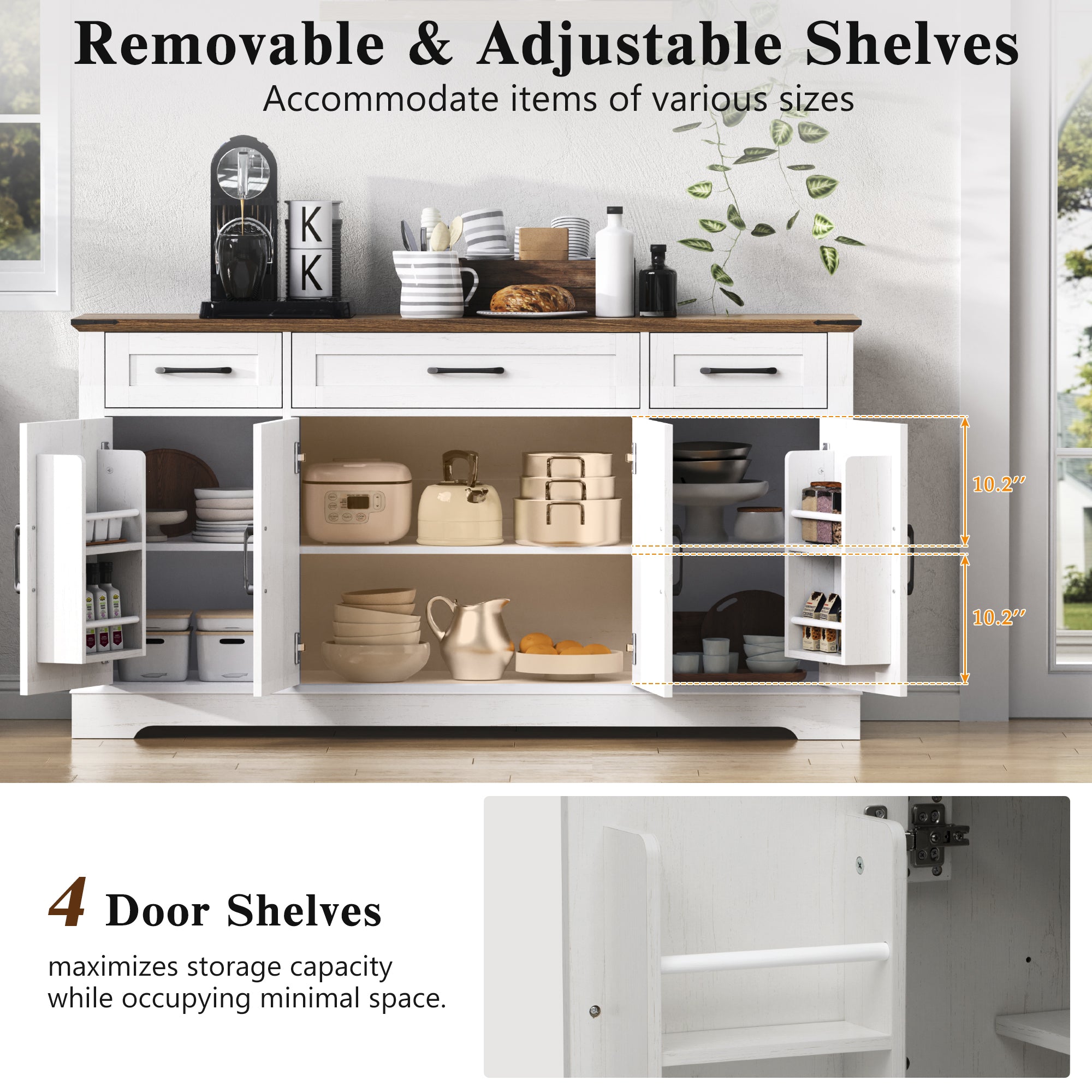 [variant:N853P444963W] 55-Inch Farmhouse Buffet Cabinet with Drawers image 23