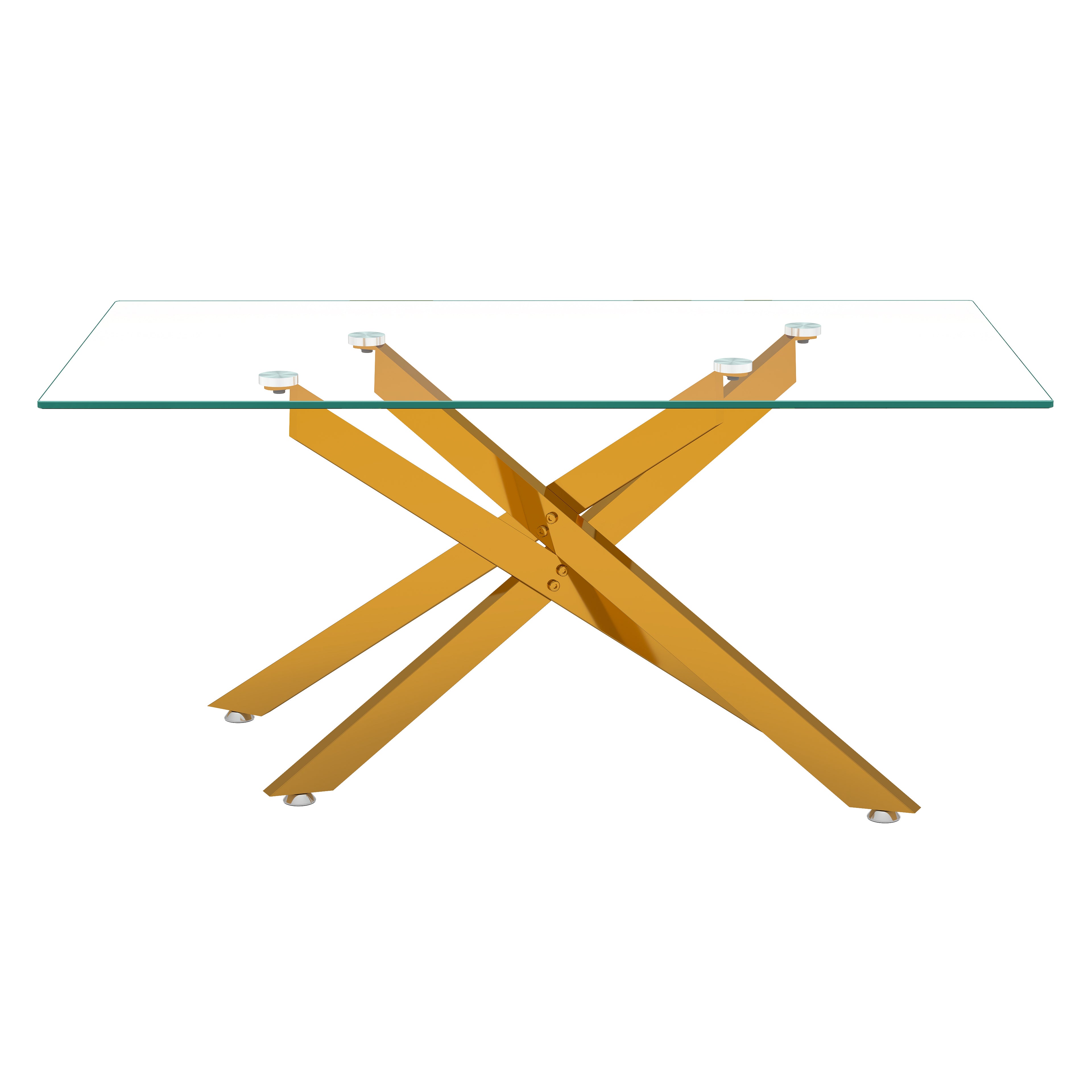 [variant:W3856P411924] 39-Inch Rectangular Glass Coffee Table with Gold Legs image 11