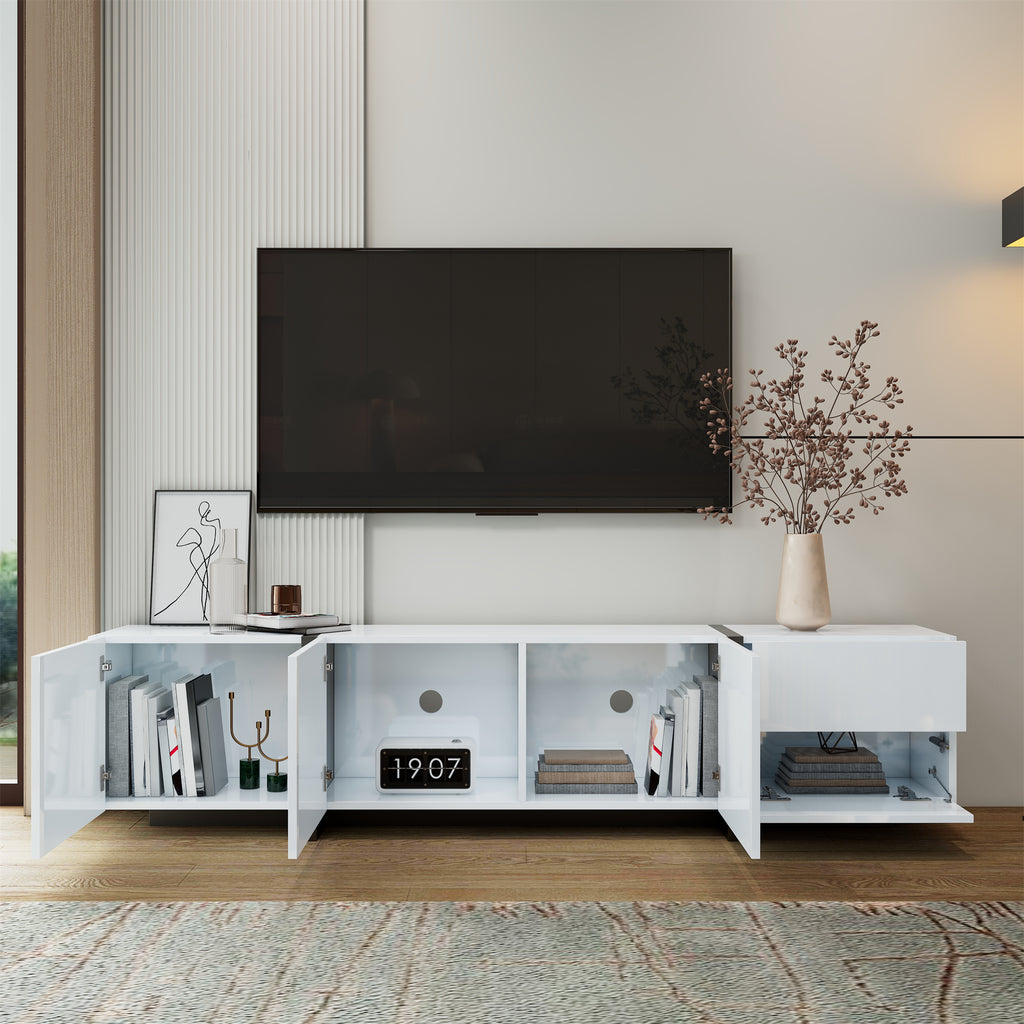 [variant:N875P283187W] High-Gloss LED TV Stand with Storage image 12