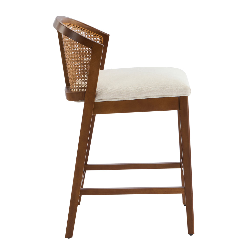 Upholstered Wood Counter Stools – Sets of 2 or 4 — [variant:N897P439502W-S4] Beige,Walnut image 10