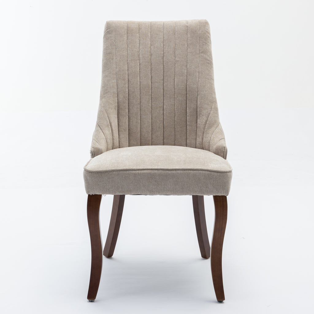 [variant:W5755P474631] Rayon Set of 2 Beige Fabric Dining Chairs image 2