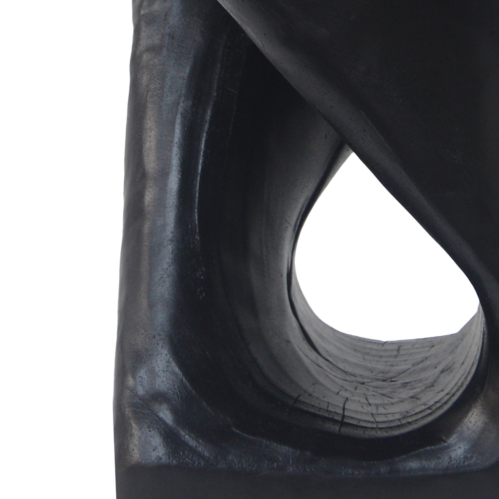 Twisted Wood-Look Indoor/Outdoor Side Table — [variant:N911P479287B] Black image 12