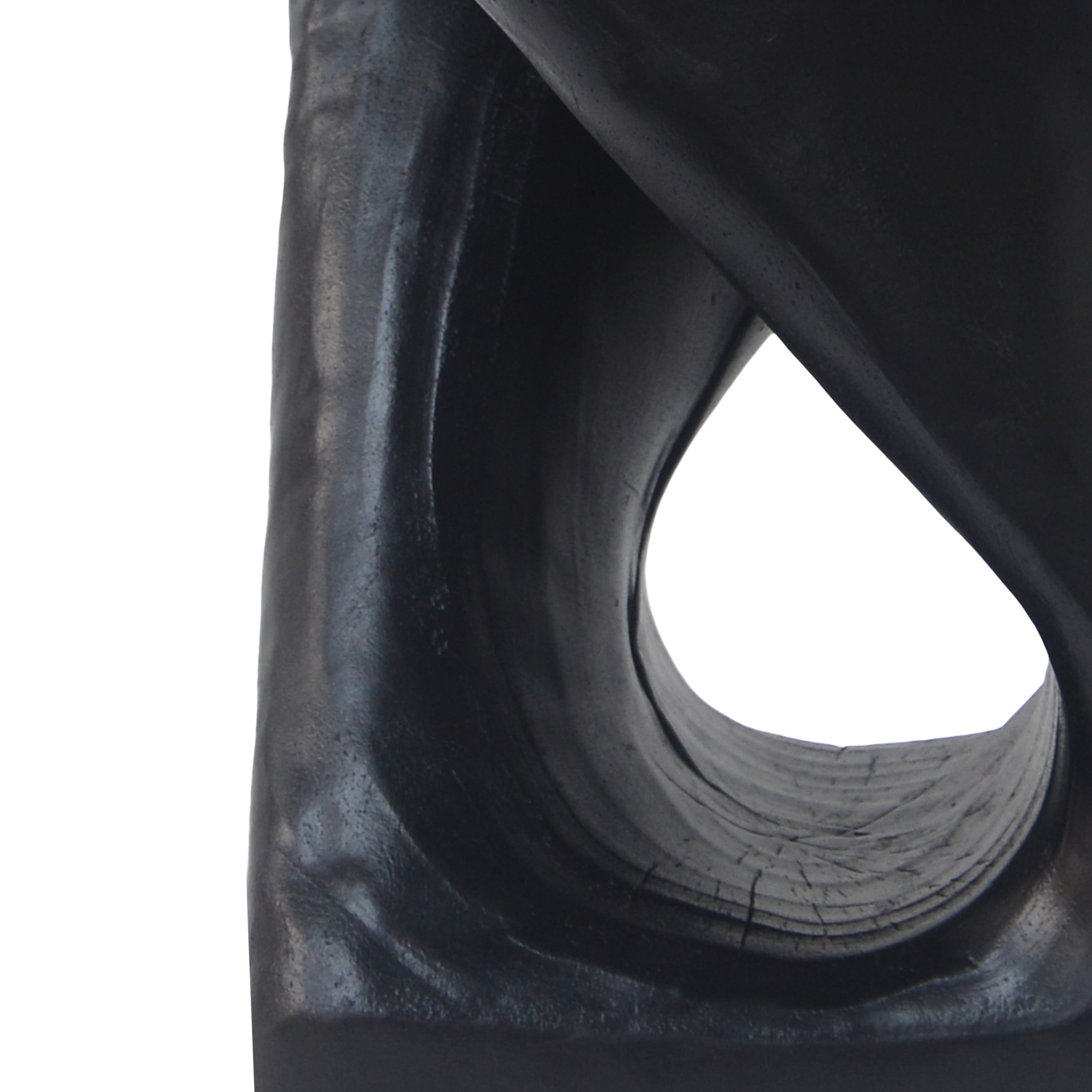 Twisted Wood-Look Indoor/Outdoor Side Table — [variant:N911P479287B] Black image 12
