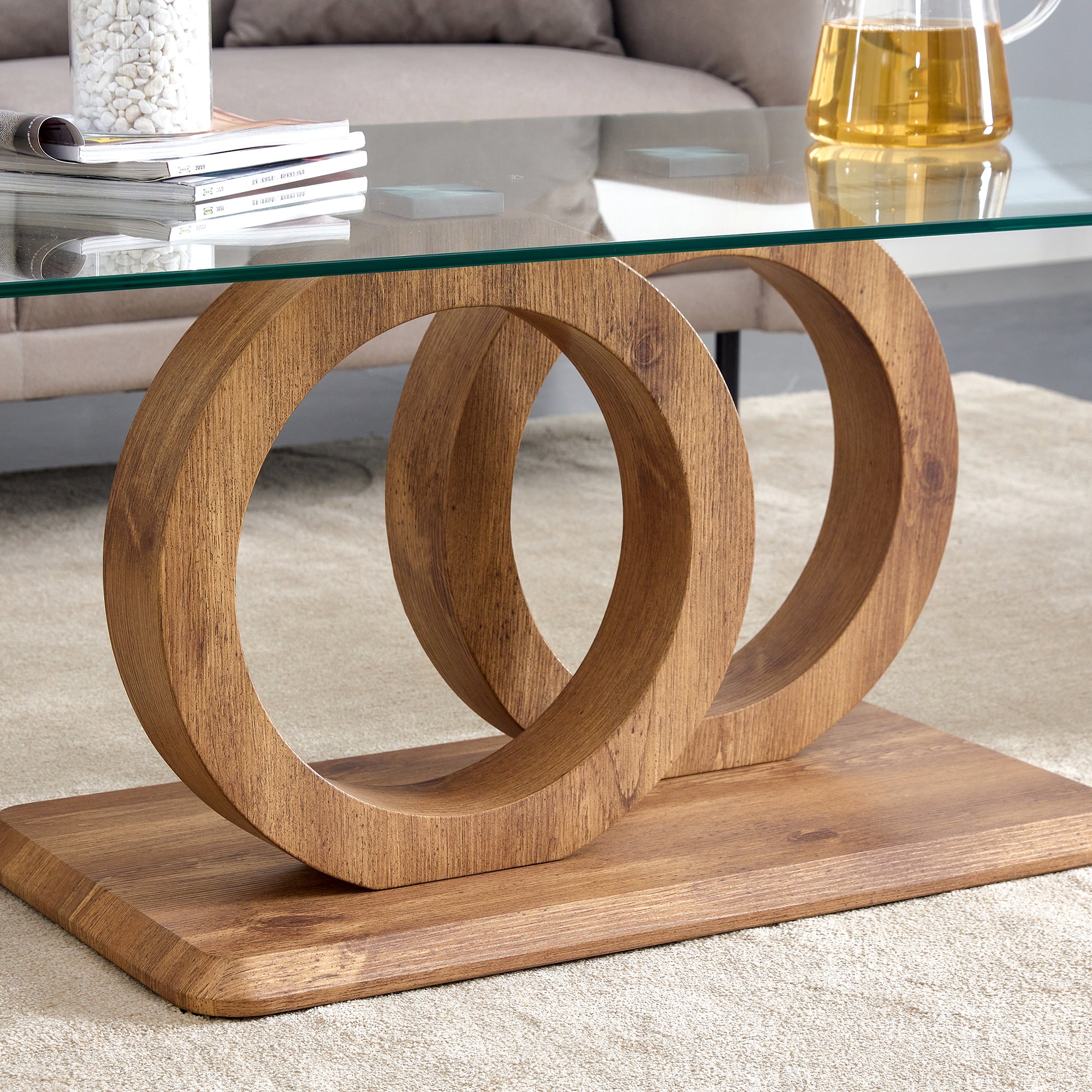 [variant:W3806P439658] Double-Ring Glass Coffee Table image 14