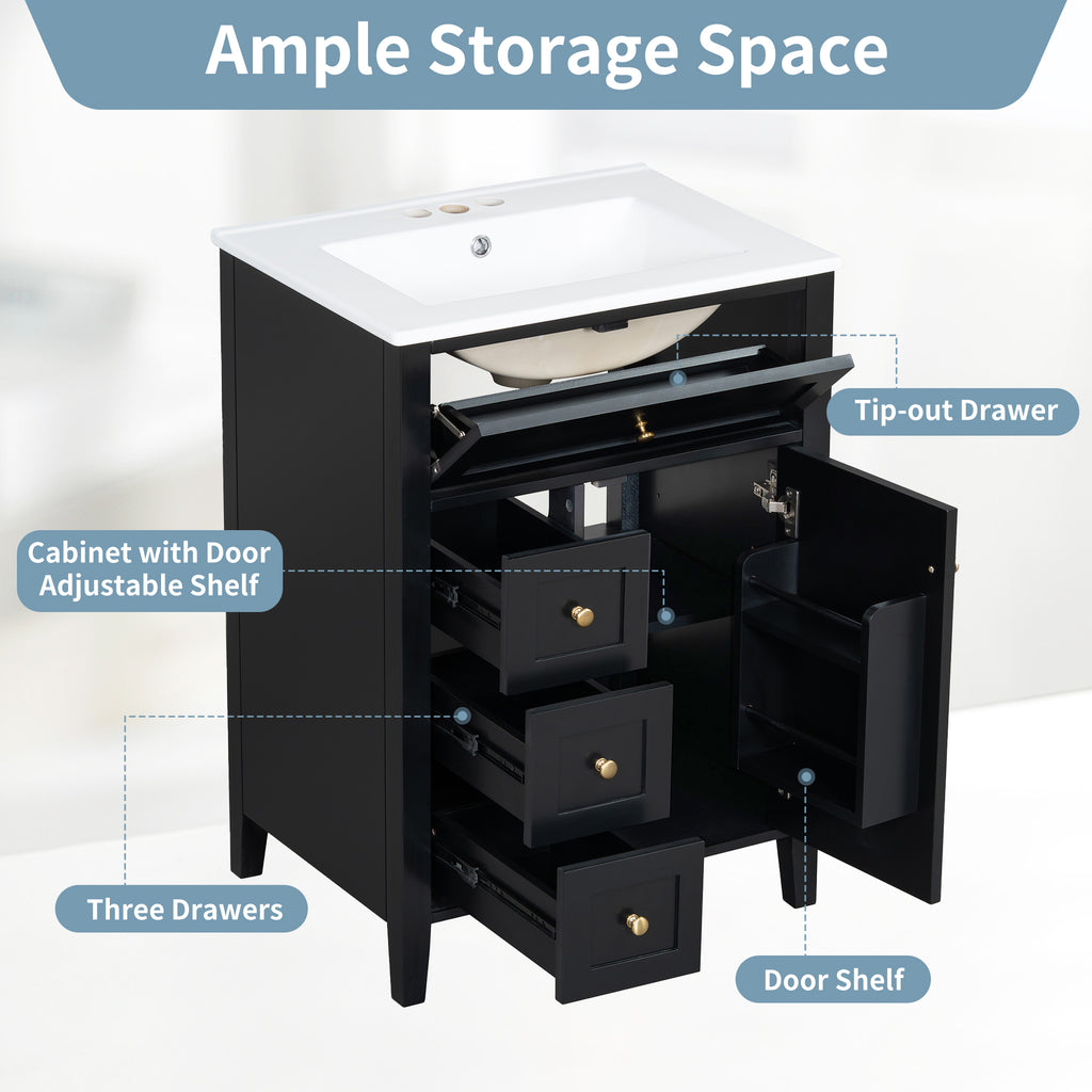 [variant:N725P280631B] Black Bathroom Vanity with Ceramic Sink – 24-Inch image 15