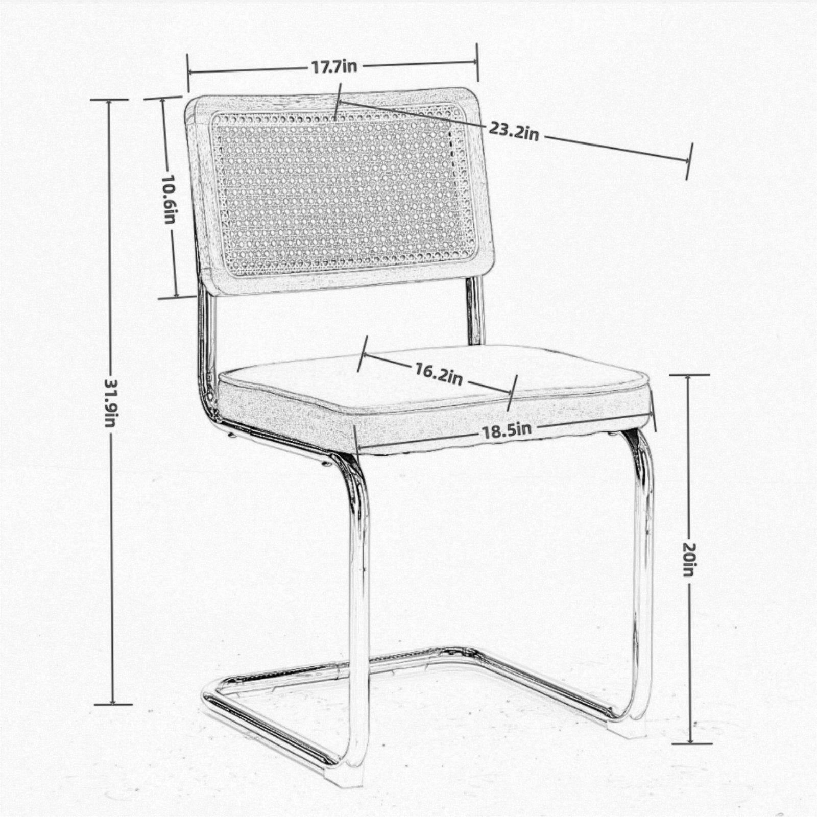 Coffee Rattan-Back Dining Chairs – Set of 2 — [variant:W5755P512975] Rattan-Back Dining Chairs – Set of 2 image 8
