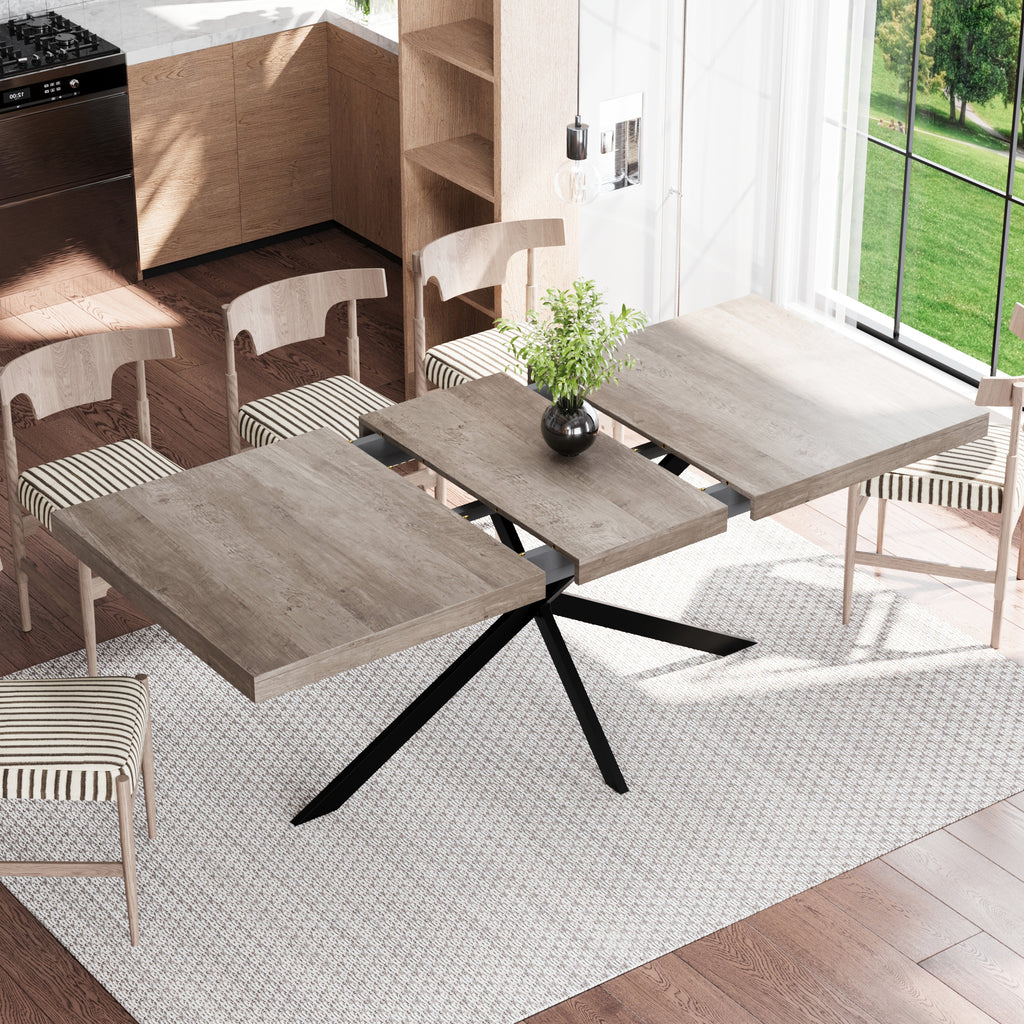 Extendable Dining Table with Hidden Storage – 55–71 Inch — [variant:W3679P437342] Gray image 3