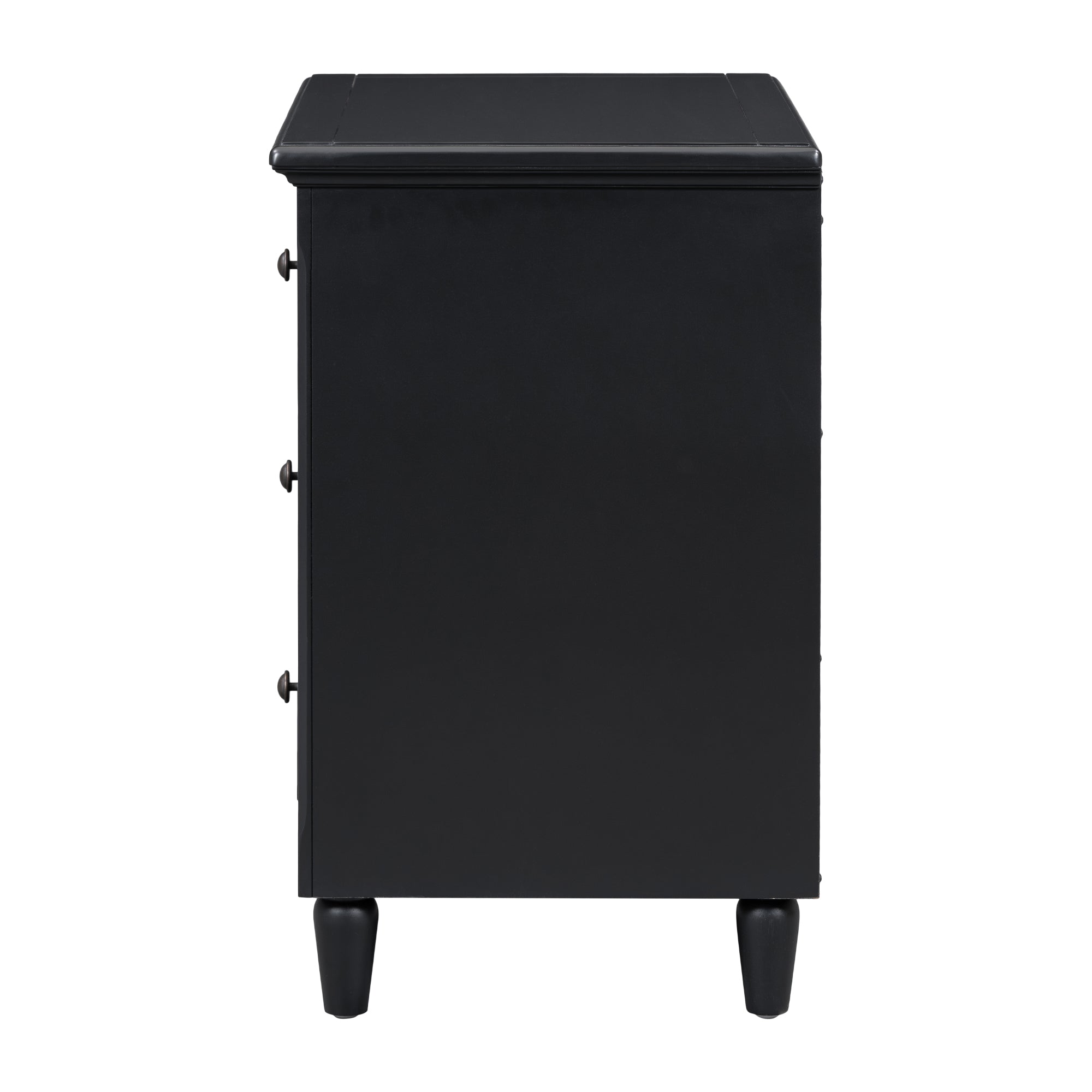 3-Drawer Painted Nightstand – 28-Inch — [variant:N889P444140B] Black image 9