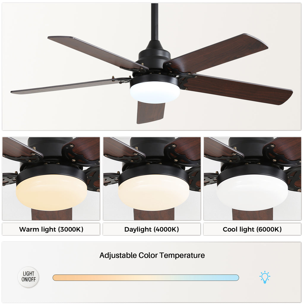 [variant:W5691P515283] Matte Black Ceiling Fan with Dimmable Light – 42-Inch image 6