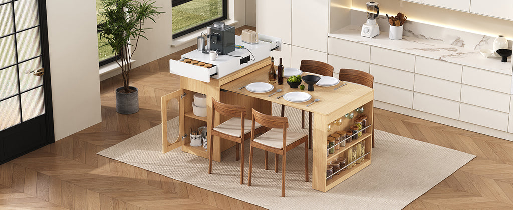 [variant:XW000028AAN-CA] Rolling Kitchen Island with Extendable Table image 6