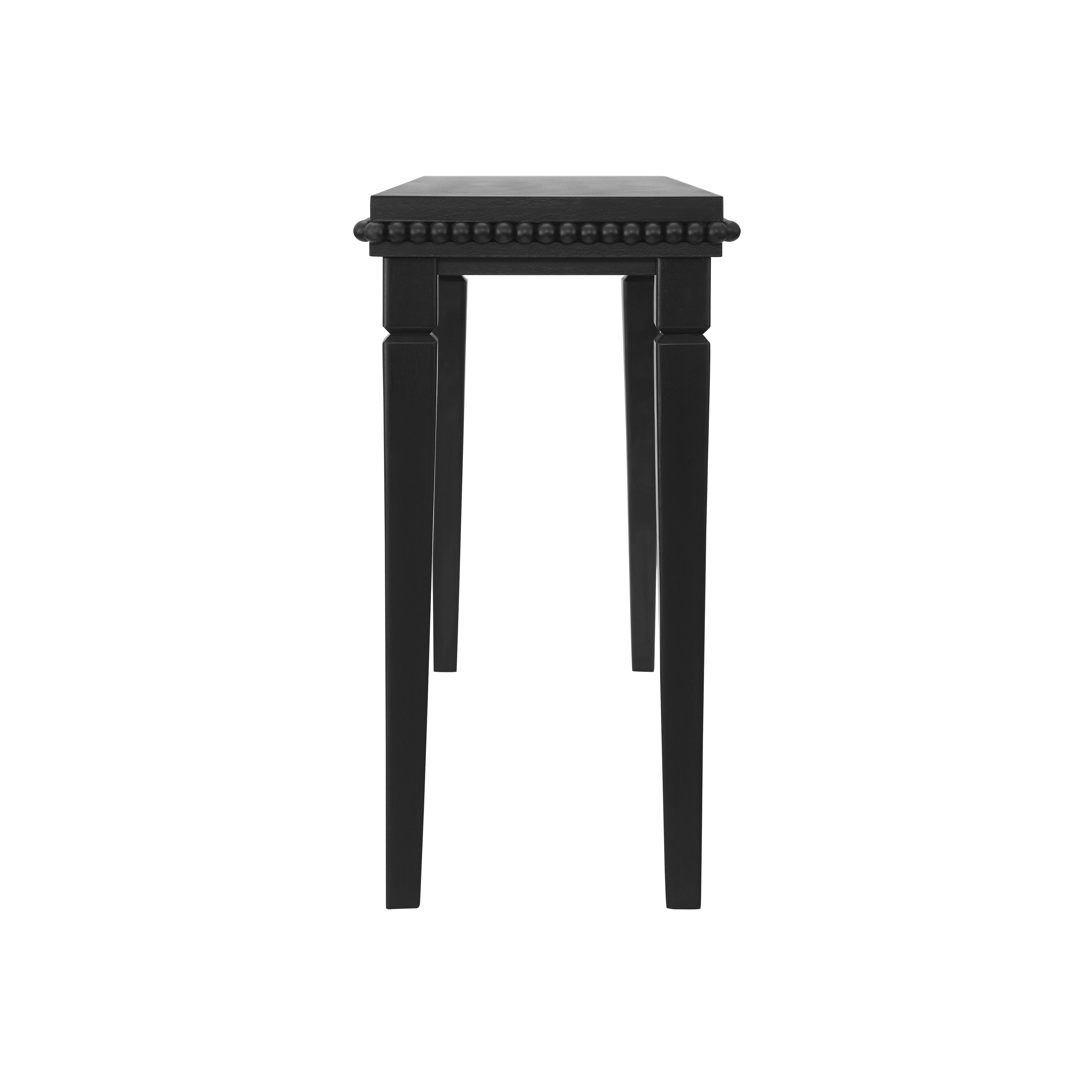 Farmhouse Console Table with Beaded Trim — [variant:N876P351928B] Black image 7