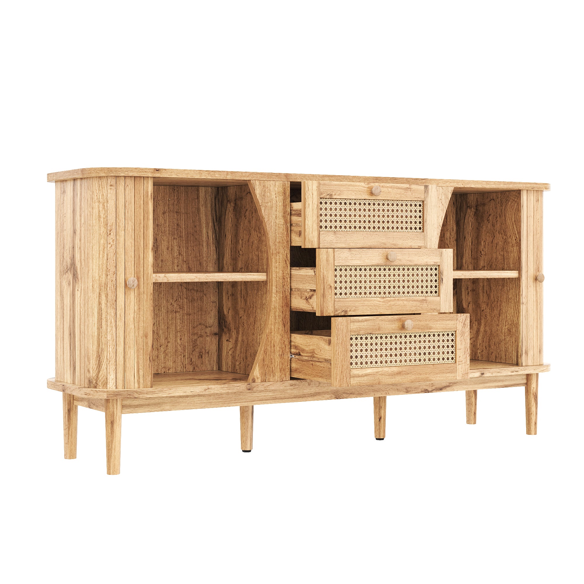 [variant:GA0005O] Rattan Sliding-Door Sideboard – Wood Tone image 13
