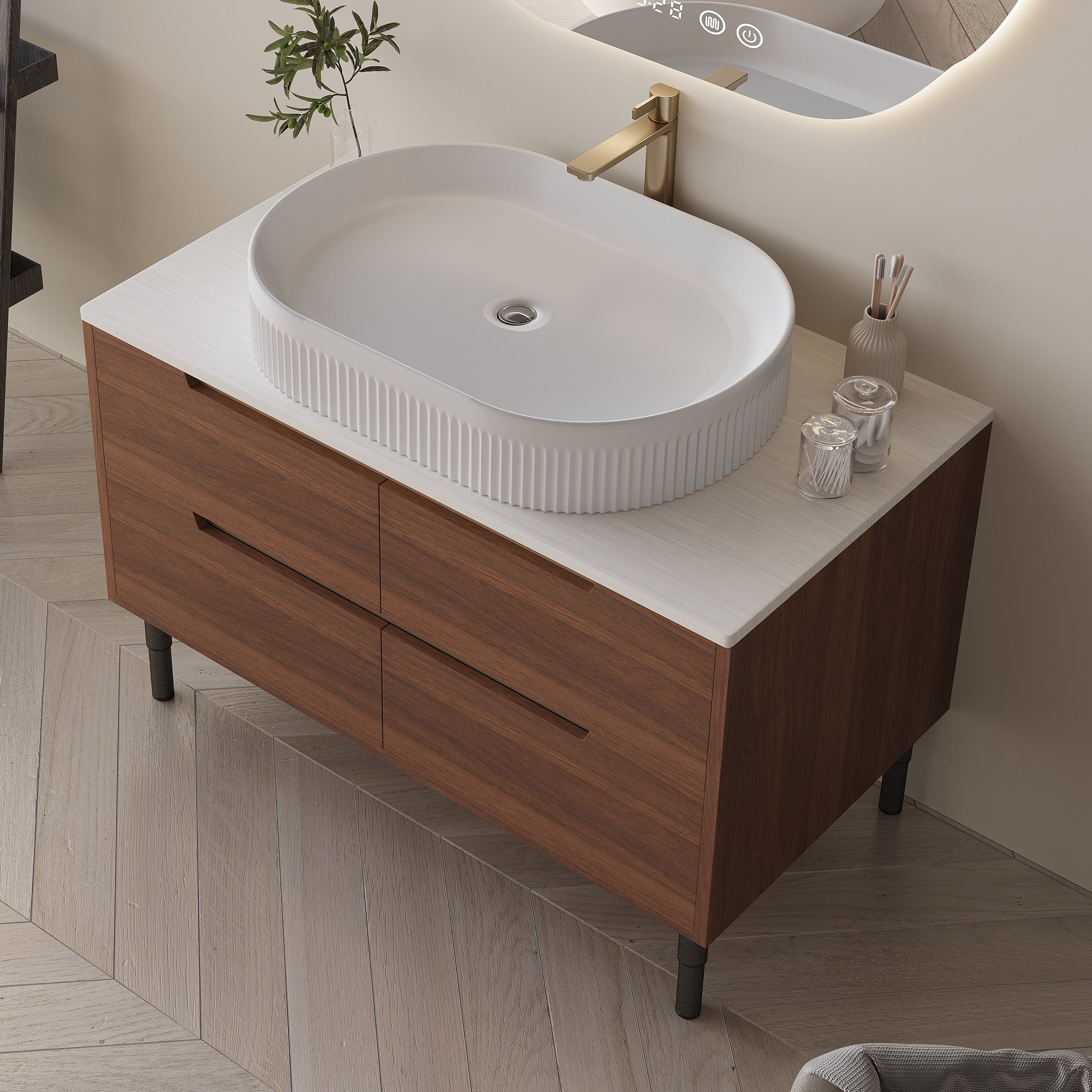 [variant:W5307S00009] Bathroom Vanity with Integrated Ceramic Sink – 36-Inch image 2