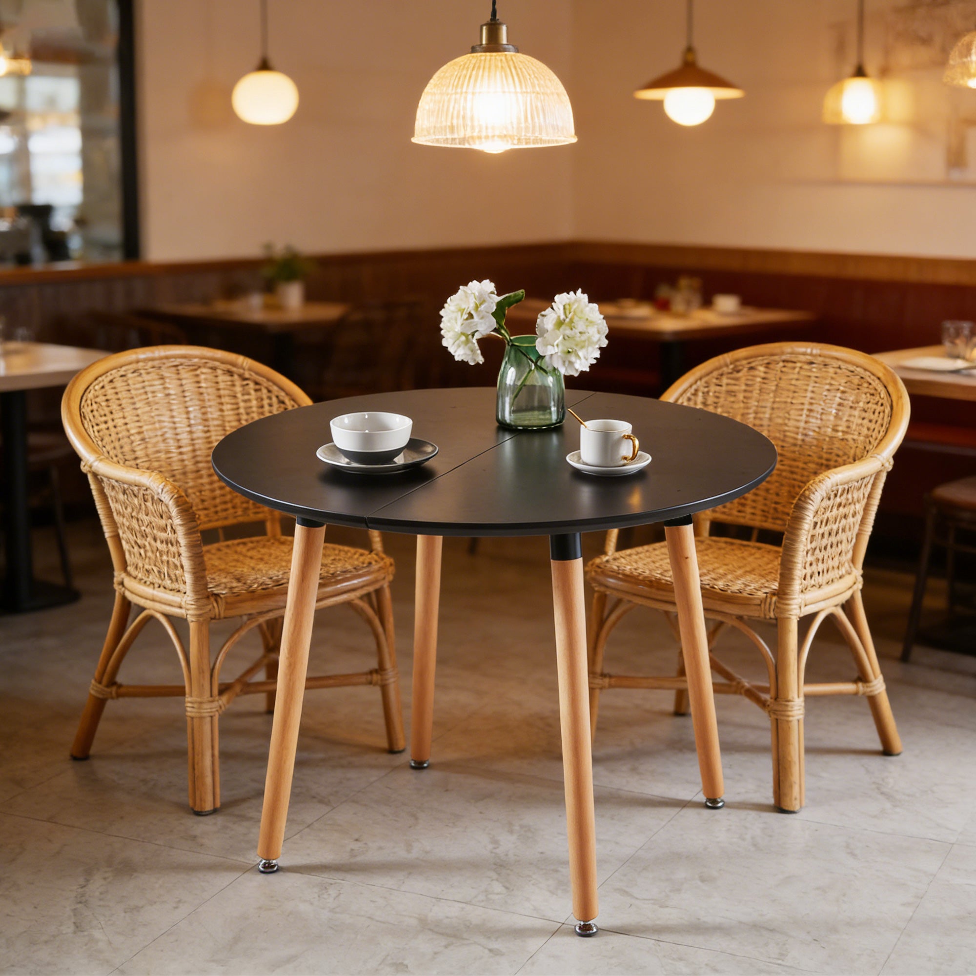[variant:W3808P403944] Extendable Black Dining Table image 2