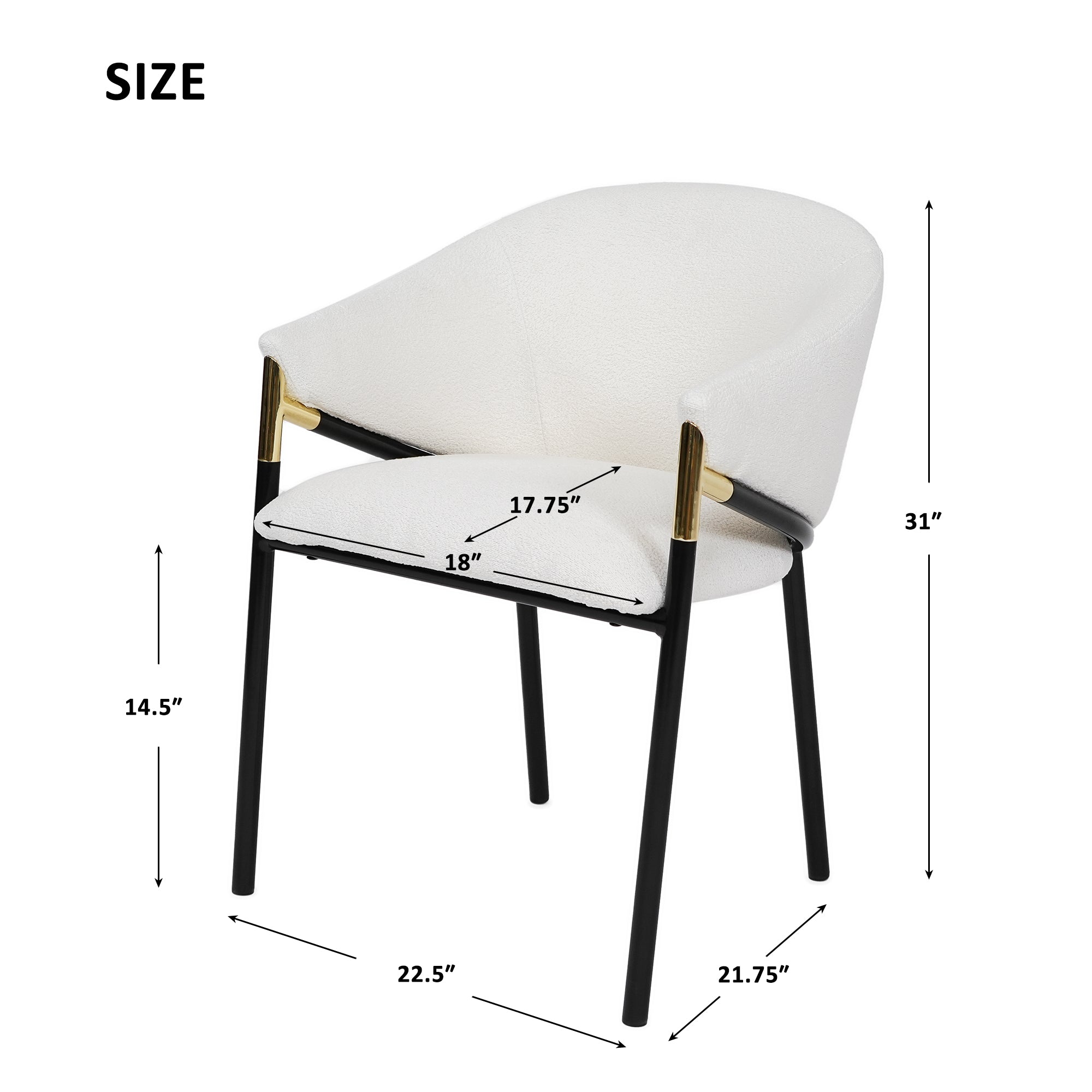 [variant:N876P313041A] Set of 2 Modern Upholstered Dining Chairs – White image 2