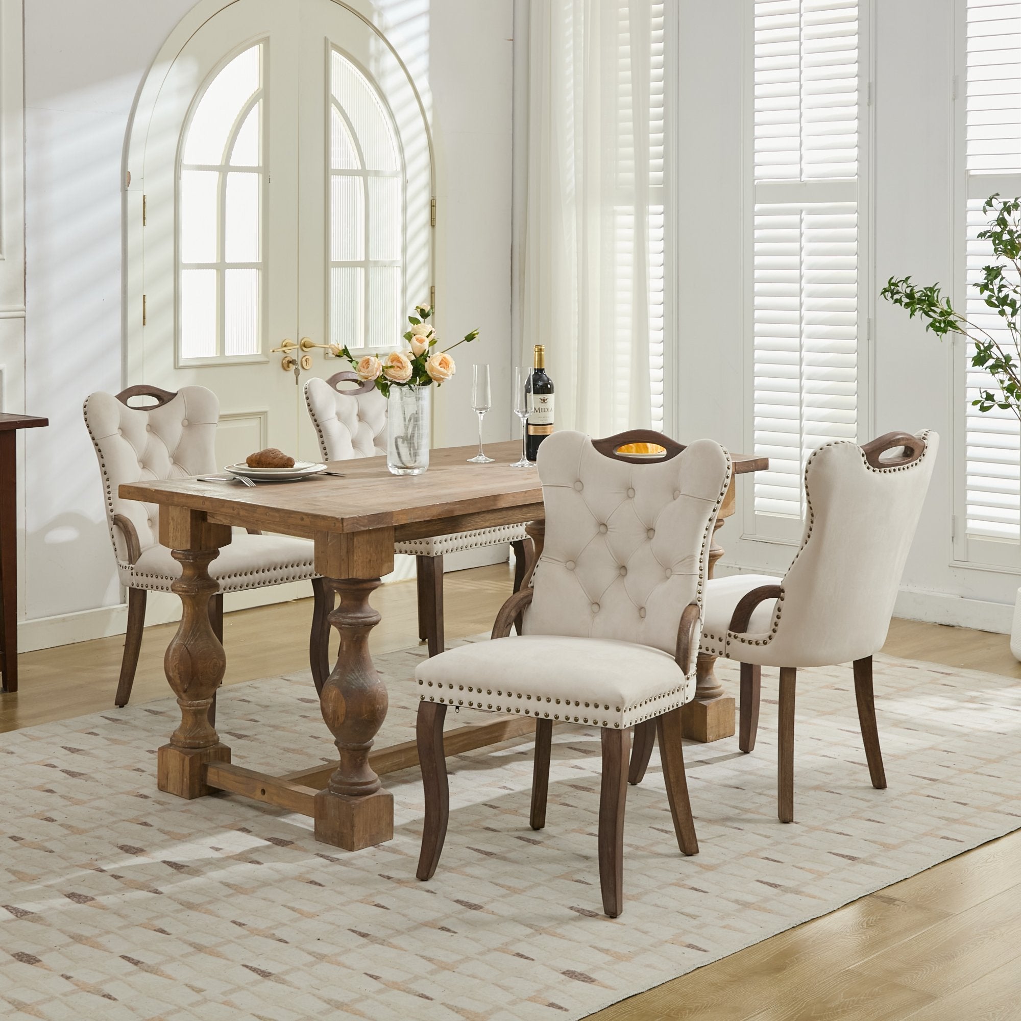 [variant:W5755P512977] Tufted Velvet Dining Armchairs – Set of 2 image 23