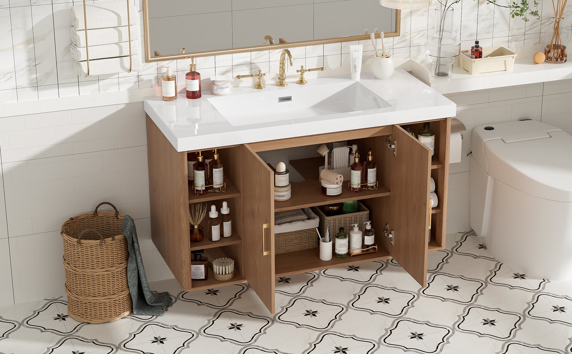 [variant:N729P000039N] Wall-Mounted Bathroom Vanity with SMC Sink – 42-Inch image 21