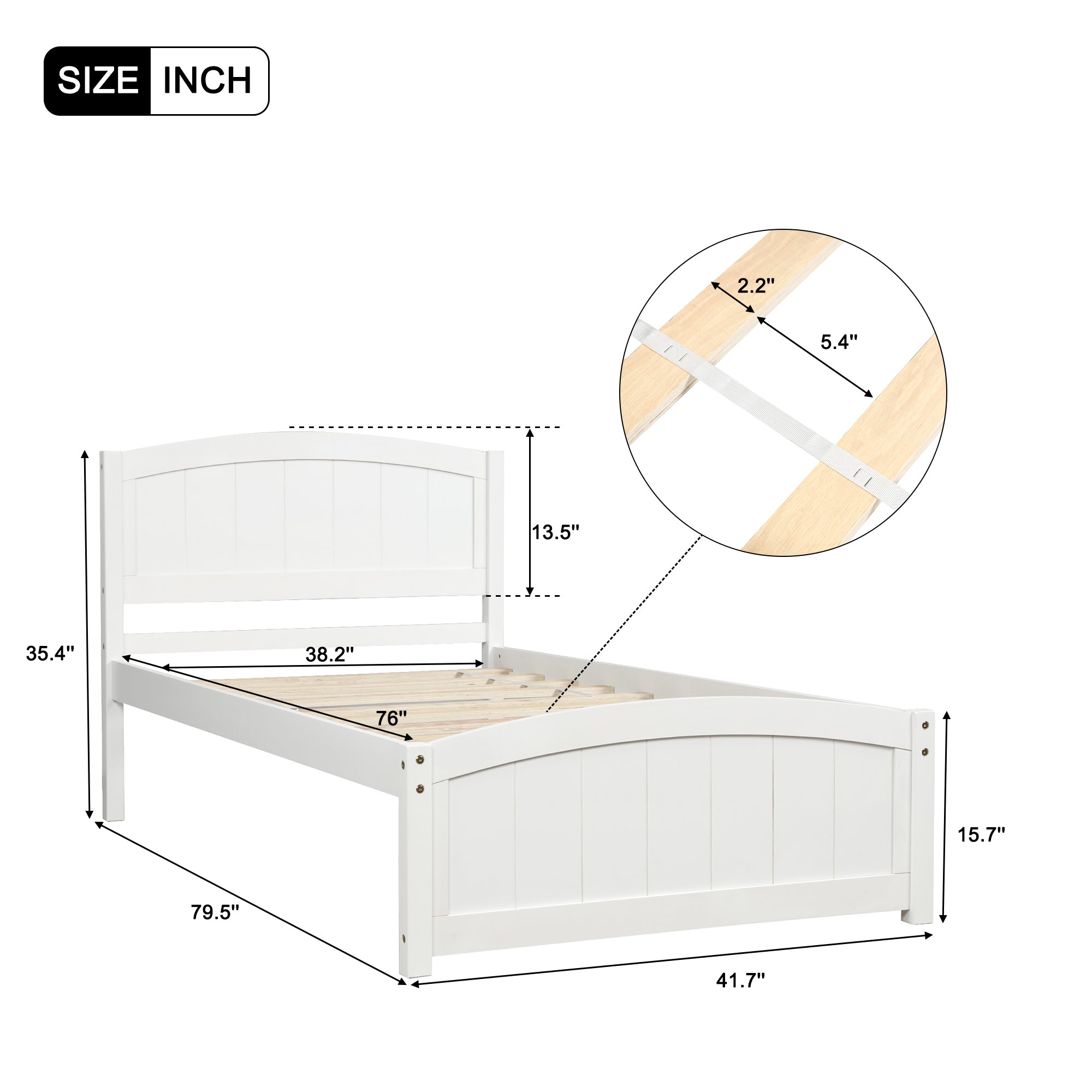 [variant:N850P475815K] Twin Platform Bed with Headboard and Footboard – White image 11