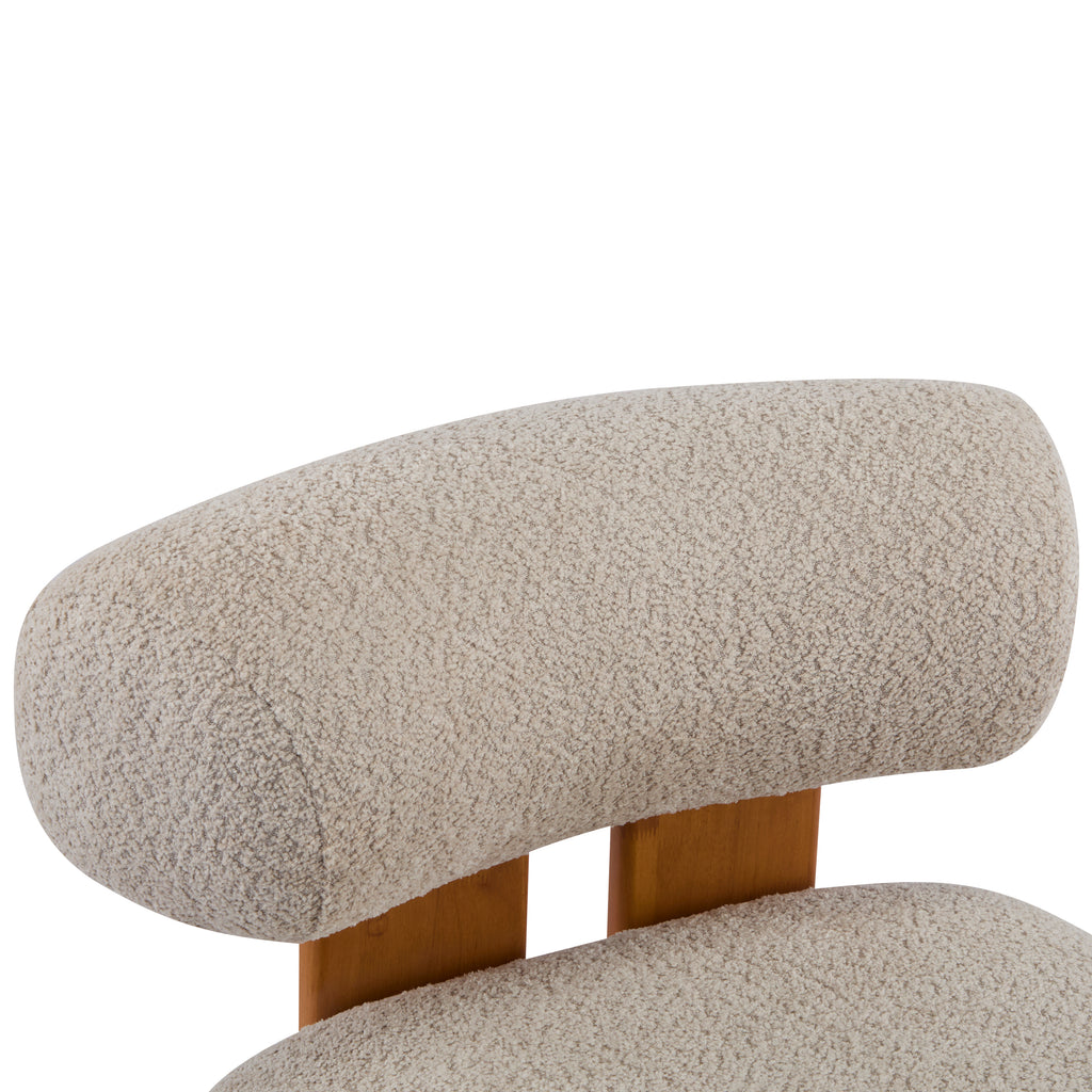 Modern Bouclé Lounge Chair — [variant:N913P495894A] Almond,Natural image 14