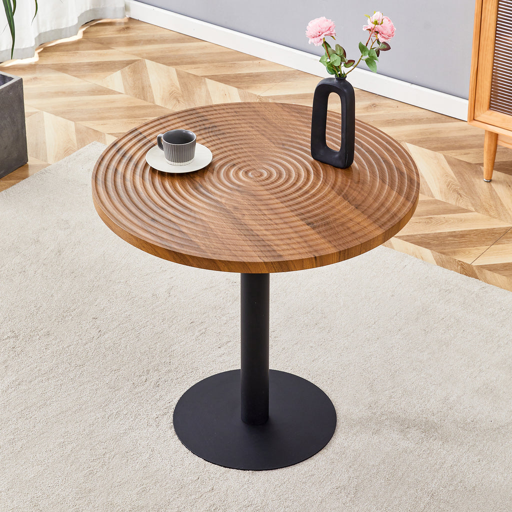 [variant:W3806P409447] Round Dark Wood-Grain Dining Table – 31.5-Inch image 1
