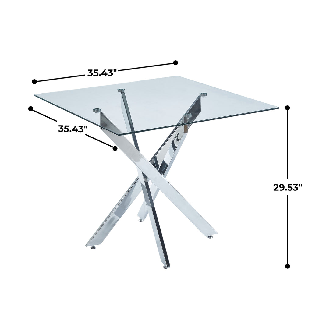 Glass Dining Table – Square or Round — [variant:W3808P395781] Chrome image 5