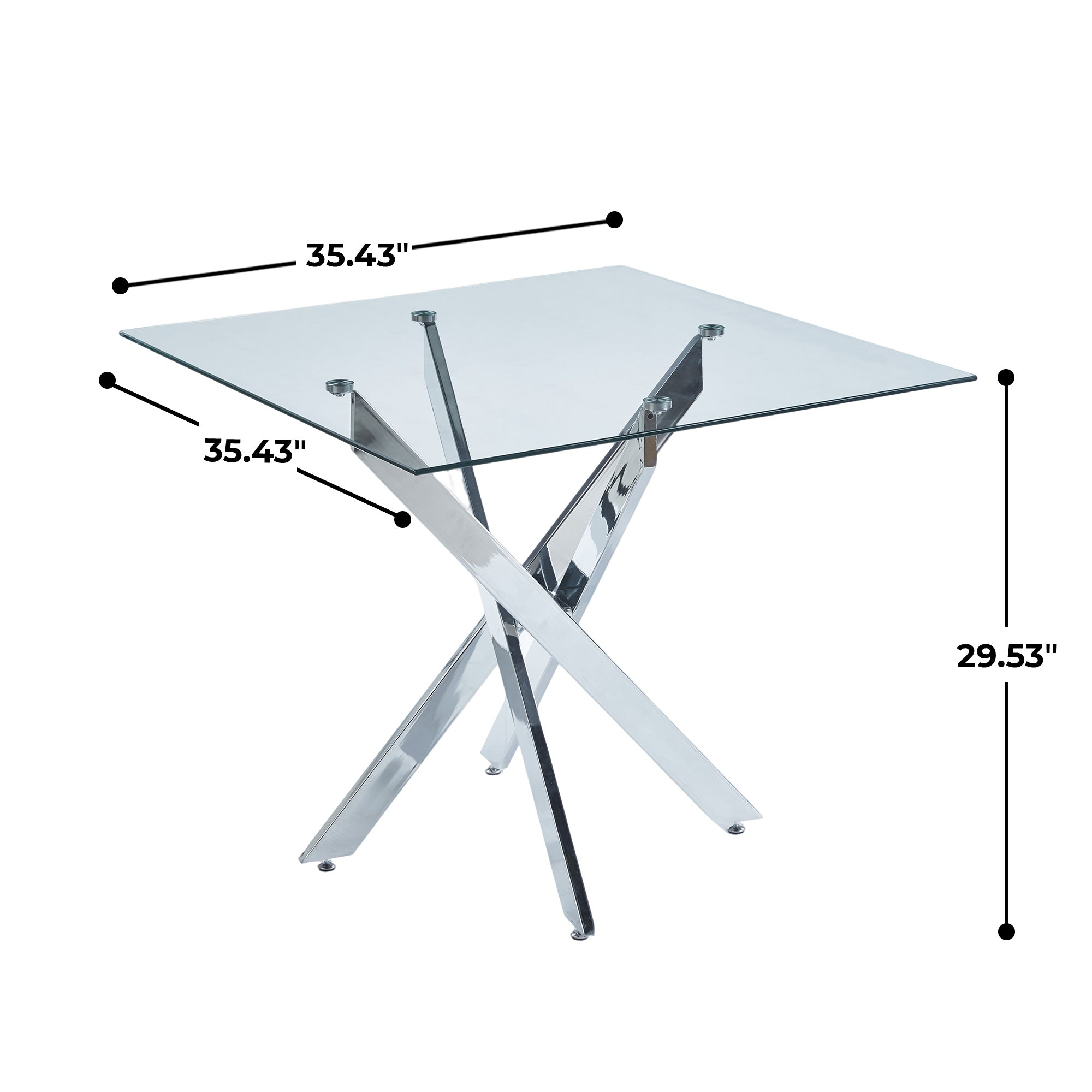 Glass Dining Table – Square or Round — [variant:W3808P395781] Chrome image 5