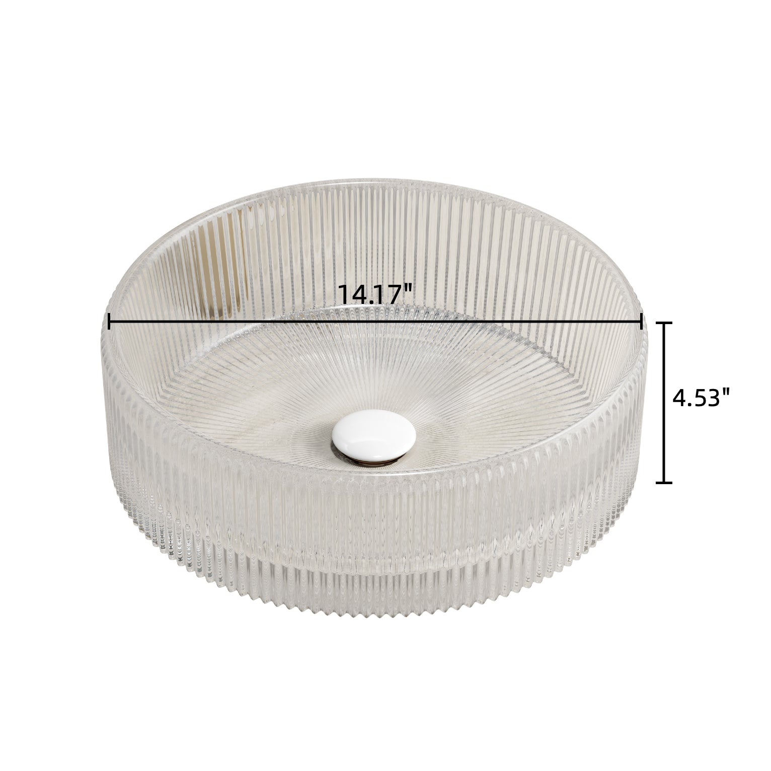 Round Vessel Bathroom Sink – 14-Inch — [variant:W6063P512819] Transparent image 7