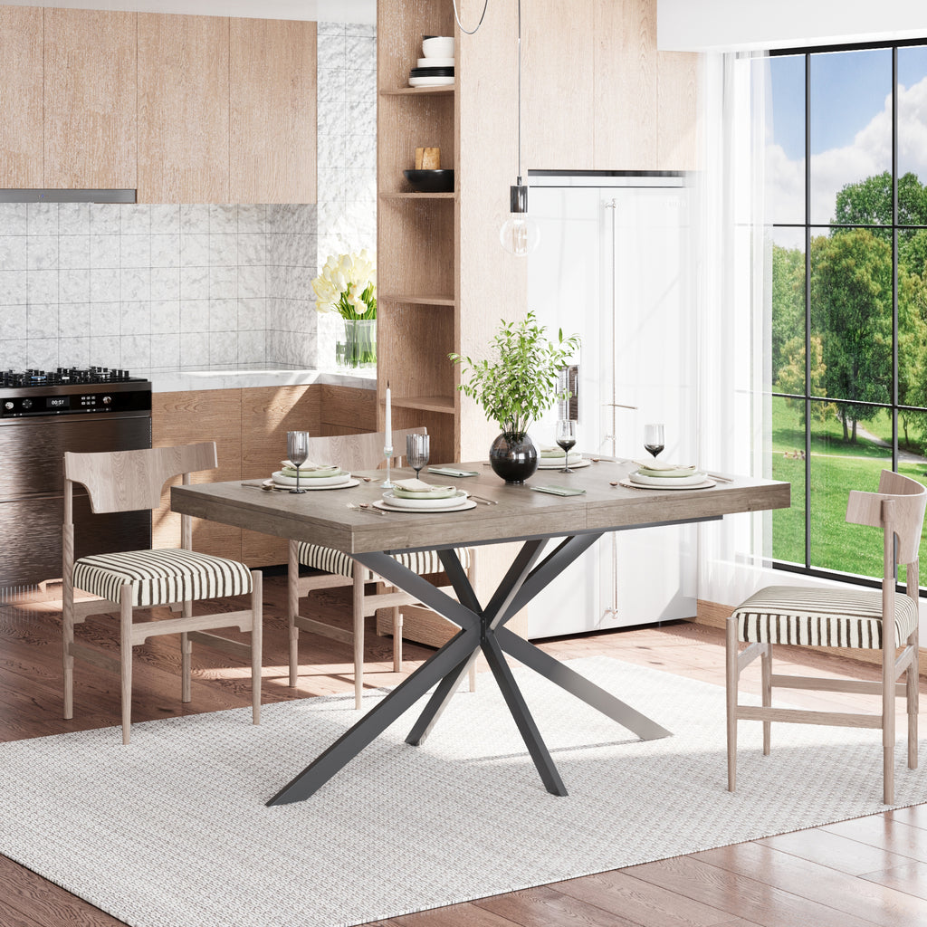 Extendable Dining Table with Hidden Storage – 55–71 Inch — [variant:W3679P437342] Gray image 6