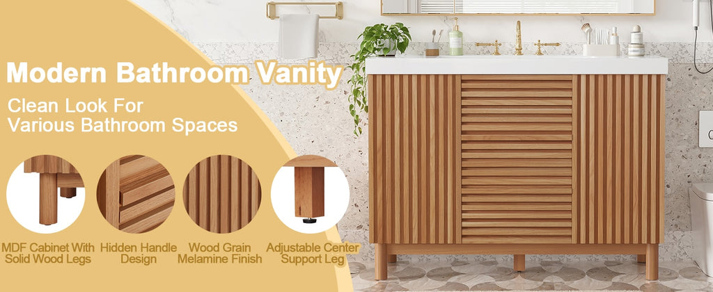 [variant:N729P000036N] Bathroom Vanity with SMC Sink – 47.2-Inch image 2