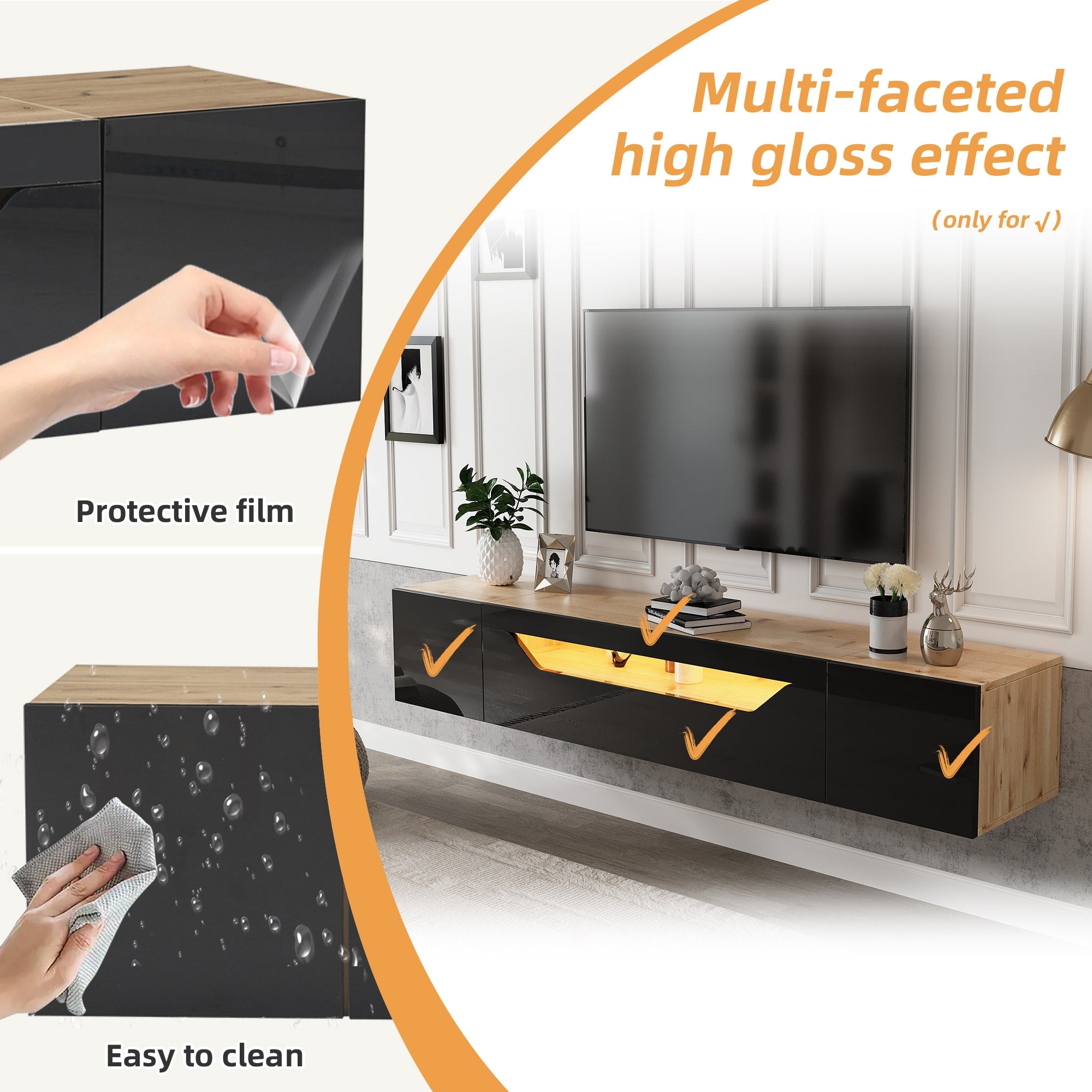 [variant:N892P428793Z] Floating LED TV Stand with Storage image 27
