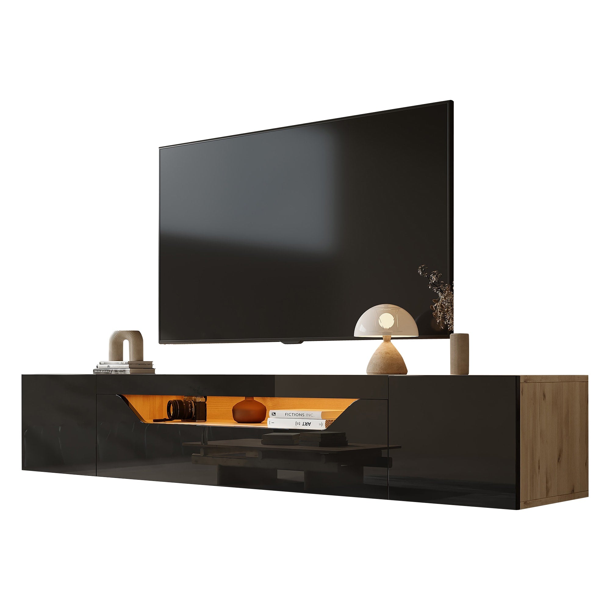 [variant:N892P428793Z] Floating LED TV Stand with Storage image 42