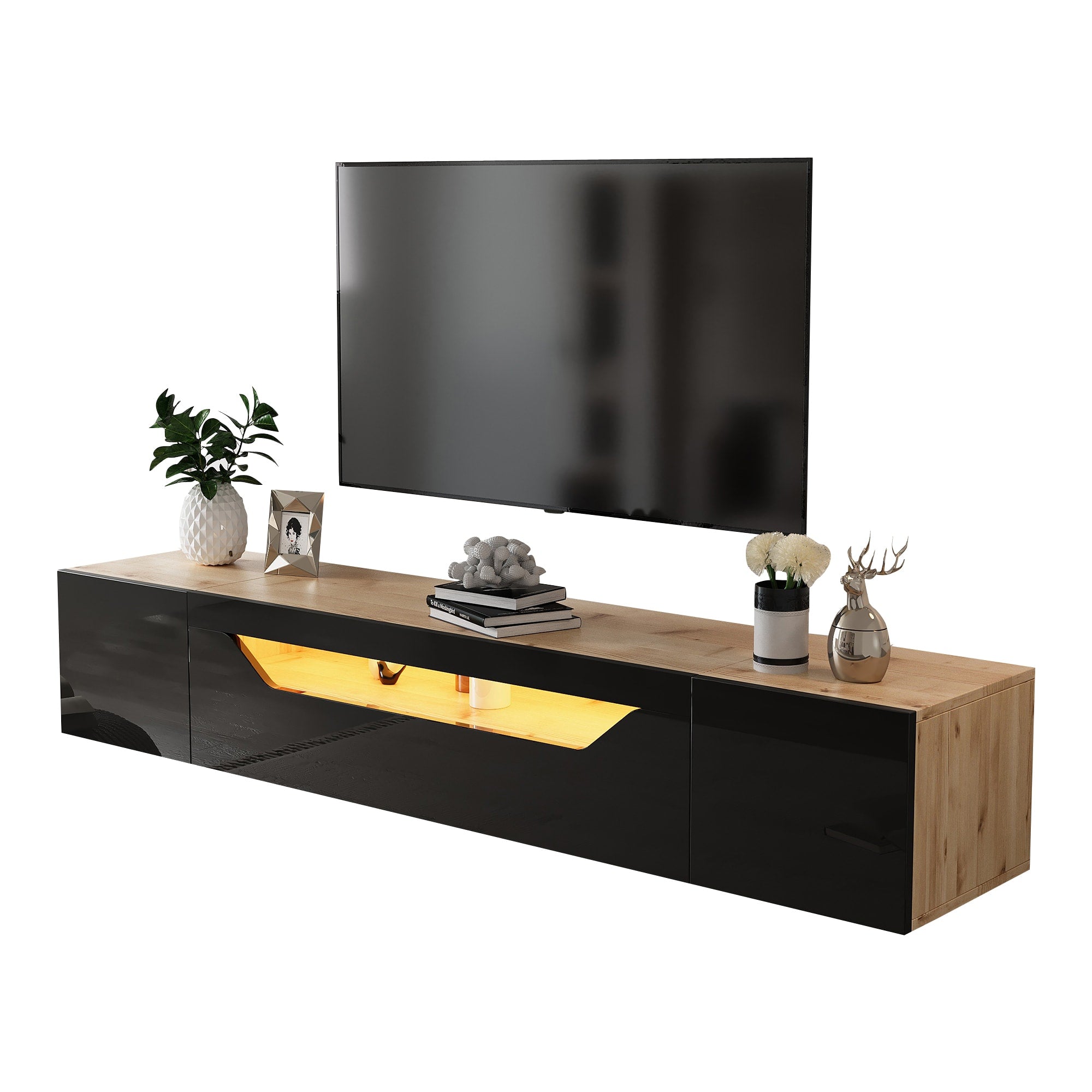 [variant:N892P428793Z] Floating LED TV Stand with Storage image 47