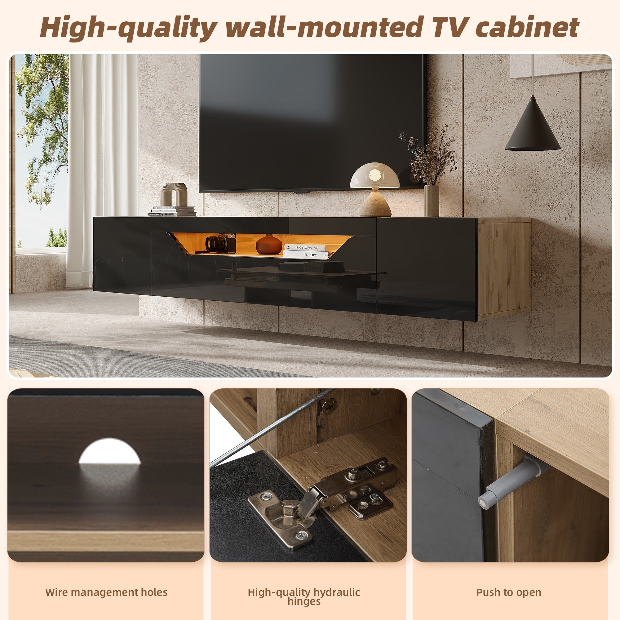 [variant:N892P428793Z] Floating LED TV Stand with Storage image 28