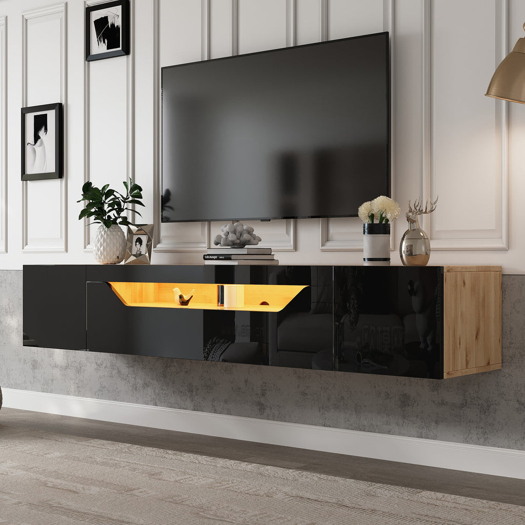 [variant:N892P428793Z] Floating LED TV Stand with Storage image 22
