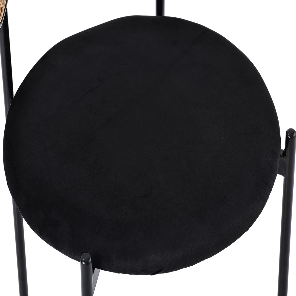 [variant:N859P374642S] Set of 4 Modern Black Velvet Dining Chairs image 16