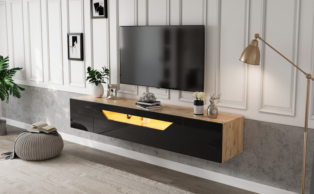 [variant:N892P428793Z] Floating LED TV Stand with Storage image 34