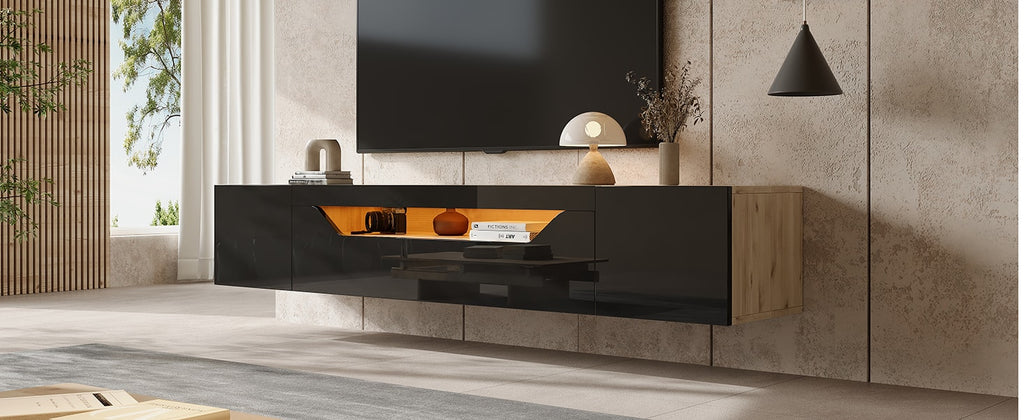 [variant:N892P428793Z] Floating LED TV Stand with Storage image 21