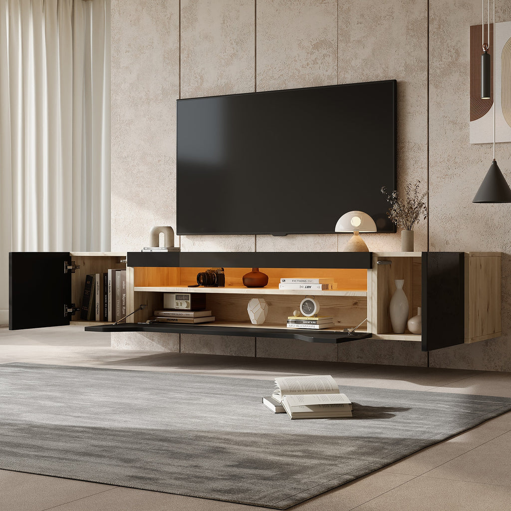 [variant:N892P428793Z] Floating LED TV Stand with Storage image 23