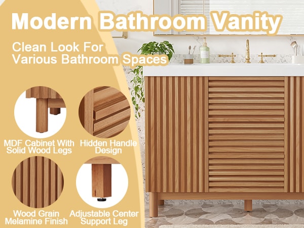 [variant:N729P000036N] Bathroom Vanity with SMC Sink – 47.2-Inch image 5