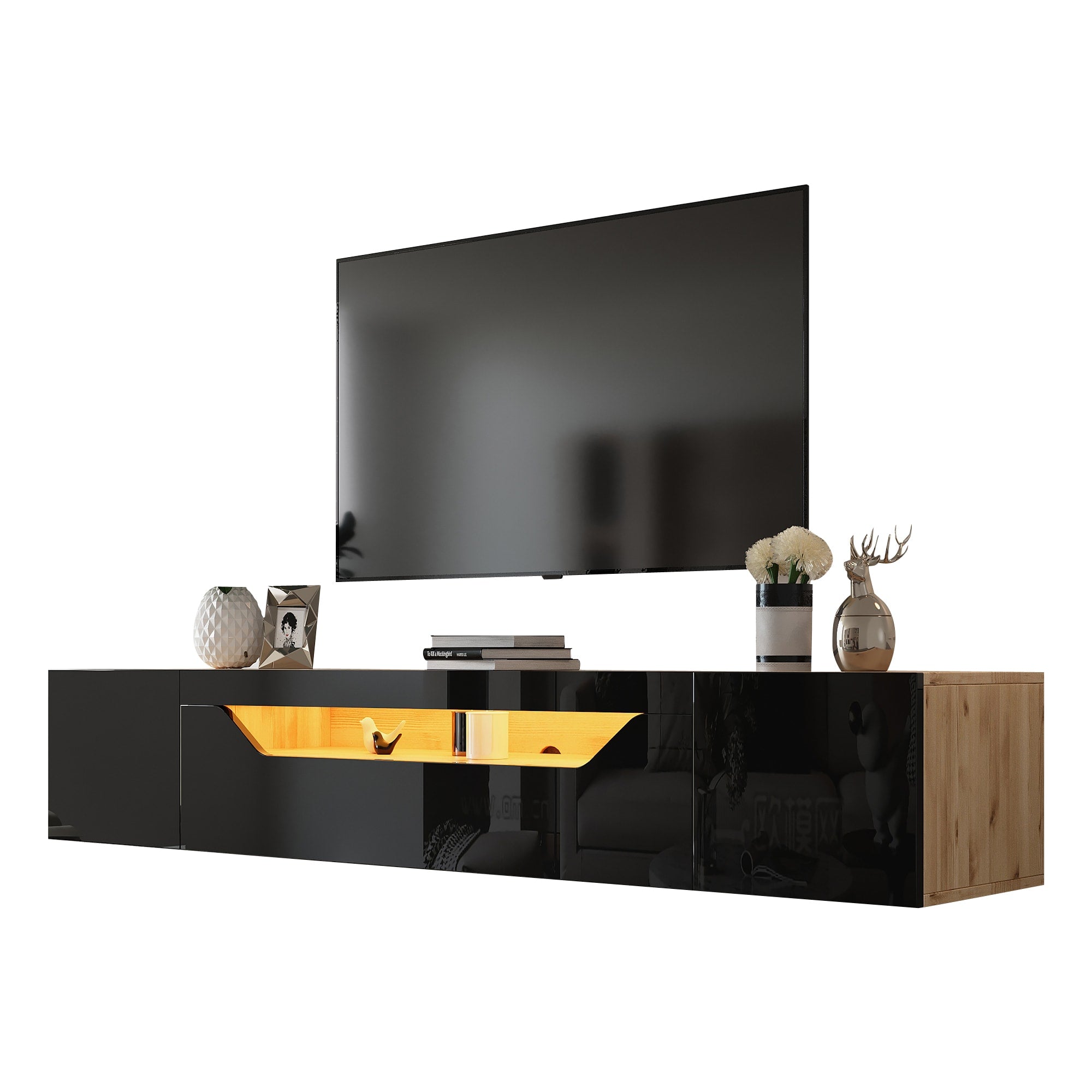 [variant:N892P428793Z] Floating LED TV Stand with Storage image 45